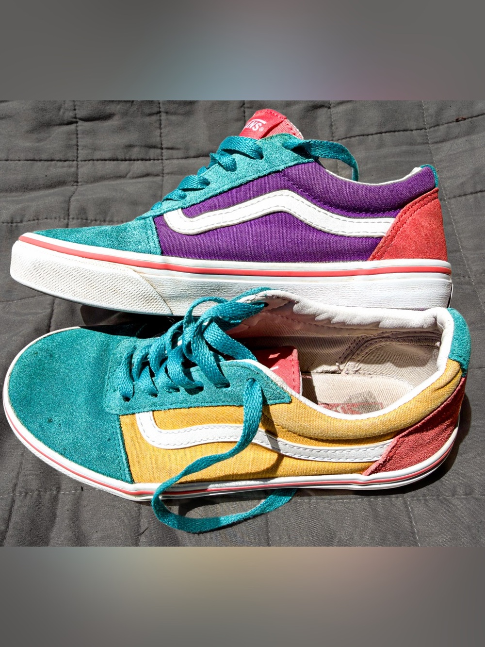 Vans Ward Colorblock Off the Wall Old Skool Sneaker 3 Boy Girl Skater Shoe Missy